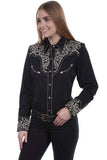 Scully BLACK VINE EMBROIDERED W/CANDYCANE PIPING - Scully Leather - Flyclothing LLC