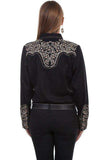 Scully BLACK VINE EMBROIDERED W/CANDYCANE PIPING - Scully Leather - Flyclothing LLC