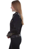 Scully BLACK VINE EMBROIDERED W/CANDYCANE PIPING - Scully Leather - Flyclothing LLC