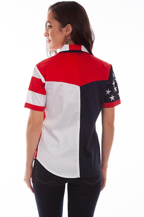 Scully RED LADIES SHORT SLEEVE FLAG SHIRT - Flyclothing LLC