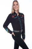 Scully Black Cactus Embroidered Western Shirt - Scully Leather
