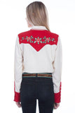 Scully Leather Western Scully Ivory Red Yokes With Embroidery Roses - Scully Leather