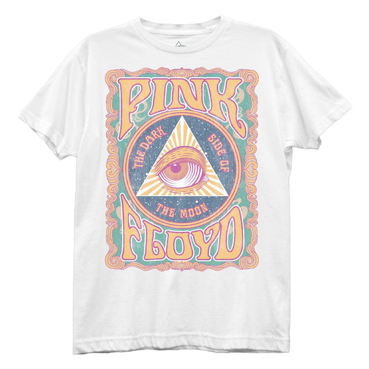 Pink Floyd All Seeing Eye Juniors White Boyfriend Tee - Flyclothing LLC