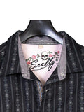 Scully Black Skull Stripe Button Down Shirts - Scully Leather