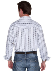 Scully WHITE SKULL STRIPE Shirt - Scully Leather