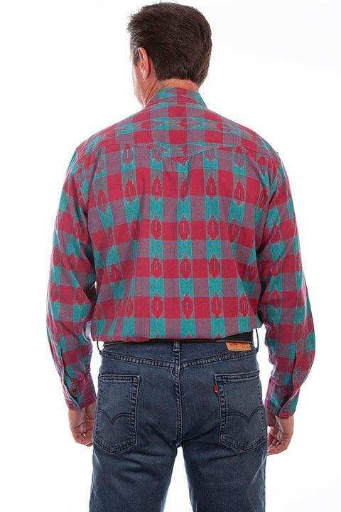 Scully TURQUOISE IKAT PLAID SIGNATURE SHIRT - Scully Leather - Flyclothing LLC