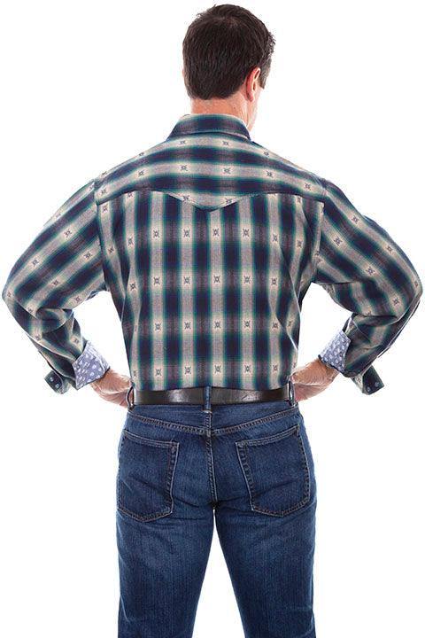 Scully INDIGO COTTON DOBBY SIGNATURE SHIRT - Scully Leather