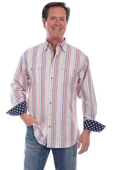Scully RED WHITE & BLUE SIGNATURE ELECTION SHIRT - Scully Leather - Flyclothing LLC