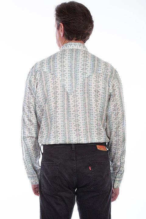 Scully SAGE TENCEL DIAMOND PRINT SHIRT - Scully Leather