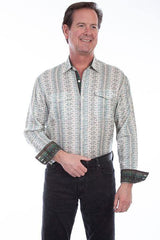 Scully SAGE TENCEL DIAMOND PRINT SHIRT - Scully Leather