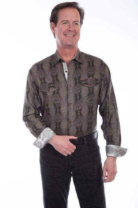 Scully BROWN TENCEL LE FLEUR PRINT SHIRT - Scully Leather - Flyclothing LLC
