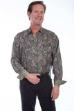 Scully NAVY TENCEL PAISLEY PRINT SHIRT - Scully Leather - Flyclothing LLC