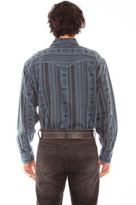 Scully BLUE SIGNATURE DIAMOND STRIPE SHIRT - Scully Leather - Flyclothing LLC