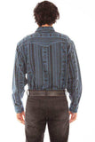 Scully BLUE SIGNATURE DIAMOND STRIPE SHIRT - Scully Leather