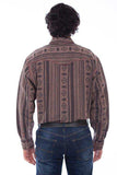 Scully BROWN SIGNATURE DIAMOND STRIPE SHIRT - Scully Leather - Flyclothing LLC