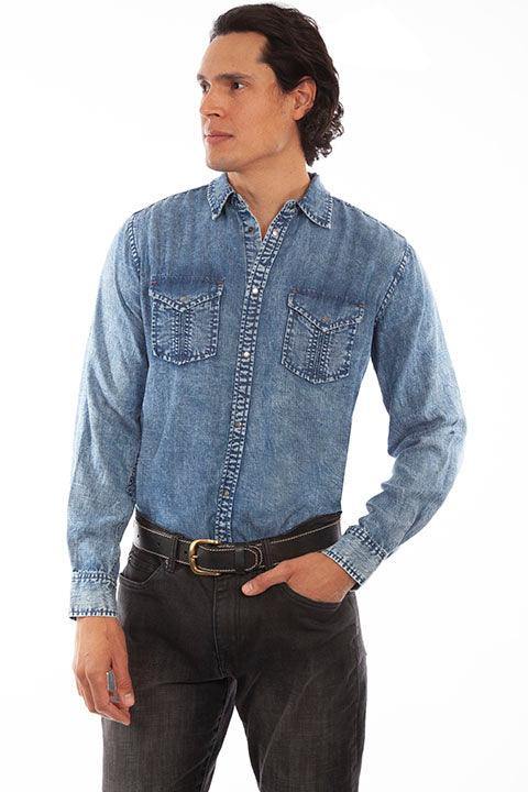 Scully DENIM TENCEL SHIRT - Scully Leather