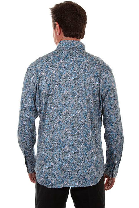 Scully TURQUOISE SIGNATURE SOFT PAISLEY L/S SHIRT - Flyclothing LLC