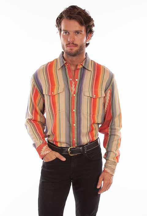 Scully Leather Western Scully Serape Serape Y/D Jacquard Shirt - Scully Leather