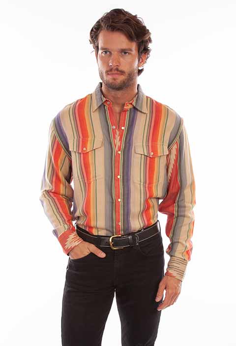 Scully Leather Western Scully Serape Serape Y/D Jacquard Shirt