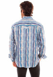 Scully Leather Western Scully Blue Tencel Men's Shirt - Scully Leather
