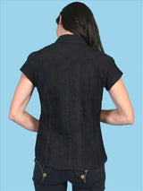 Scully BLACK CAP SLEEVE BLOUSE - Scully Leather - Flyclothing LLC