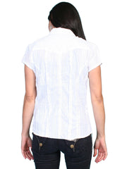 Scully WHITE CAP SLEEVE BLOUSE - Flyclothing LLC