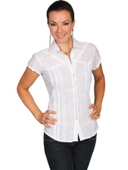 Scully WHITE CAP SLEEVE BLOUSE - Flyclothing LLC