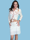Scully IVORY PLEATED FRONT SHORT SKIRT - Scully Leather
