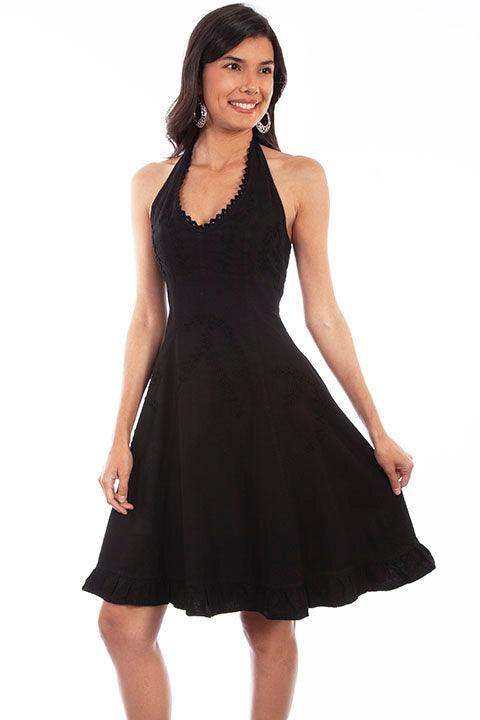 Scully BLACK HALTER DRESS PERUVIAN COTTON - Scully Leather - Flyclothing LLC