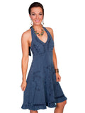 Scully DARK BLUE HALTER DRESS PERUVIAN COTTON - Scully Leather