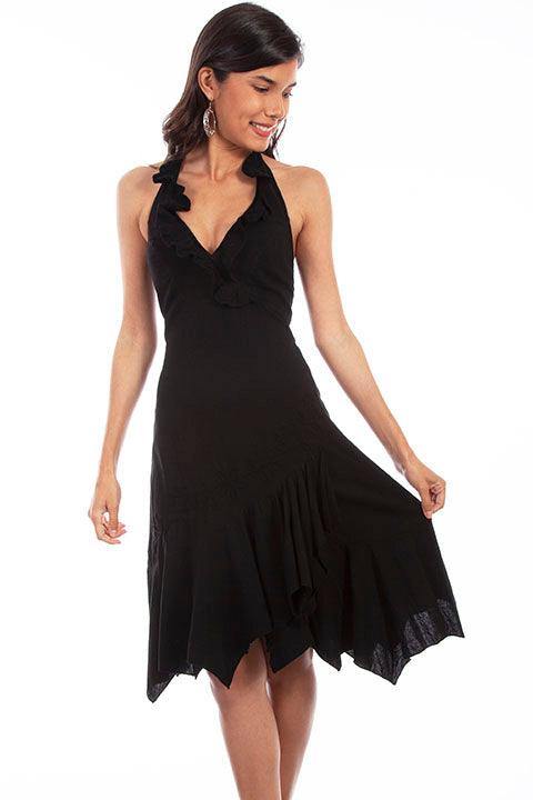 Scully BLACK HALTER DRESS PERUVIAN COTTON - Scully Leather
