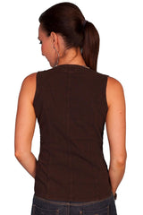 Scully CHOCOLATE SLEEVELESS BLOUSE PERUVIAN COTTON - Flyclothing LLC
