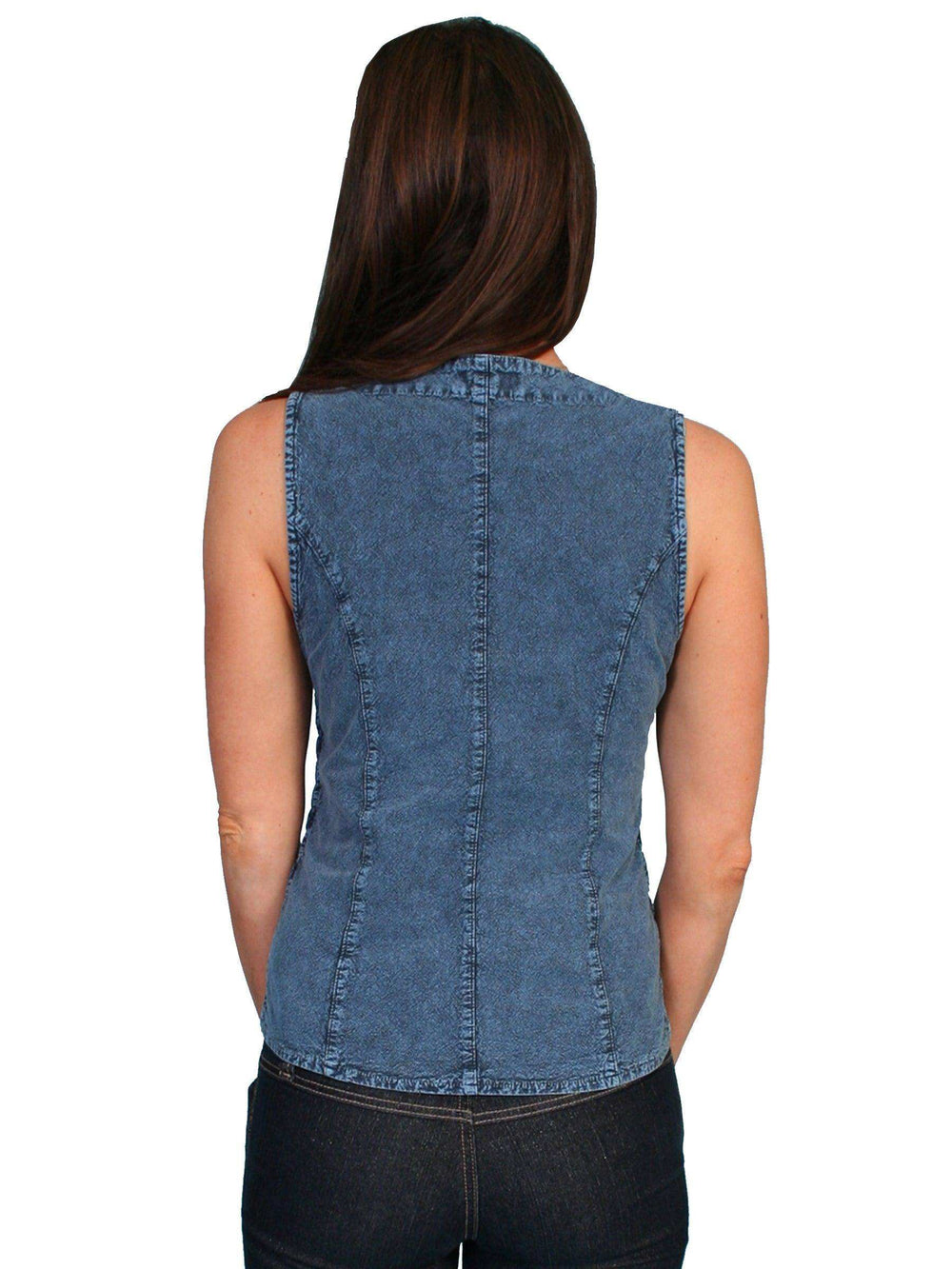 Scully DARK BLUE SLEEVELESS BLOUSE PERUVIAN COTTON - Scully Leather - Flyclothing LLC