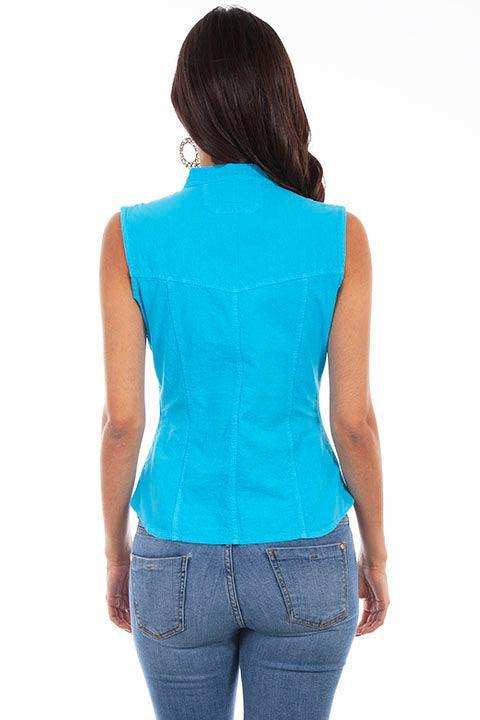 Scully TURQUOISE SLEEVELESS BLOUSE PERUVIAN COTTON - Scully Leather - Flyclothing LLC