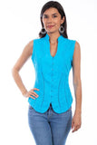 Scully TURQUOISE SLEEVELESS BLOUSE PERUVIAN COTTON - Scully Leather