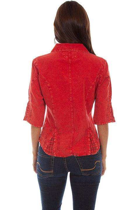 Scully 3/4 Sleeve Peruvian Brick Cotton Blouse - Scully Leather - Flyclothing LLC