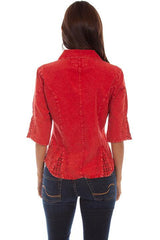 Scully 3/4 Sleeve Peruvian Brick Cotton Blouse - Scully Leather