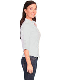 Scully 3/4 Sleeve Peruvian White Cotton Blouse - Scully Leather