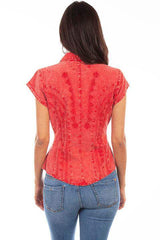Scully BRICK CAPSLEEVE PERUVIAN COTTON BLOUSE - Scully Leather - Flyclothing LLC
