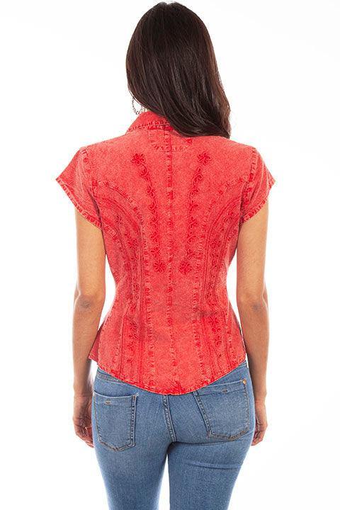 Scully BRICK CAPSLEEVE PERUVIAN COTTON BLOUSE - Scully Leather