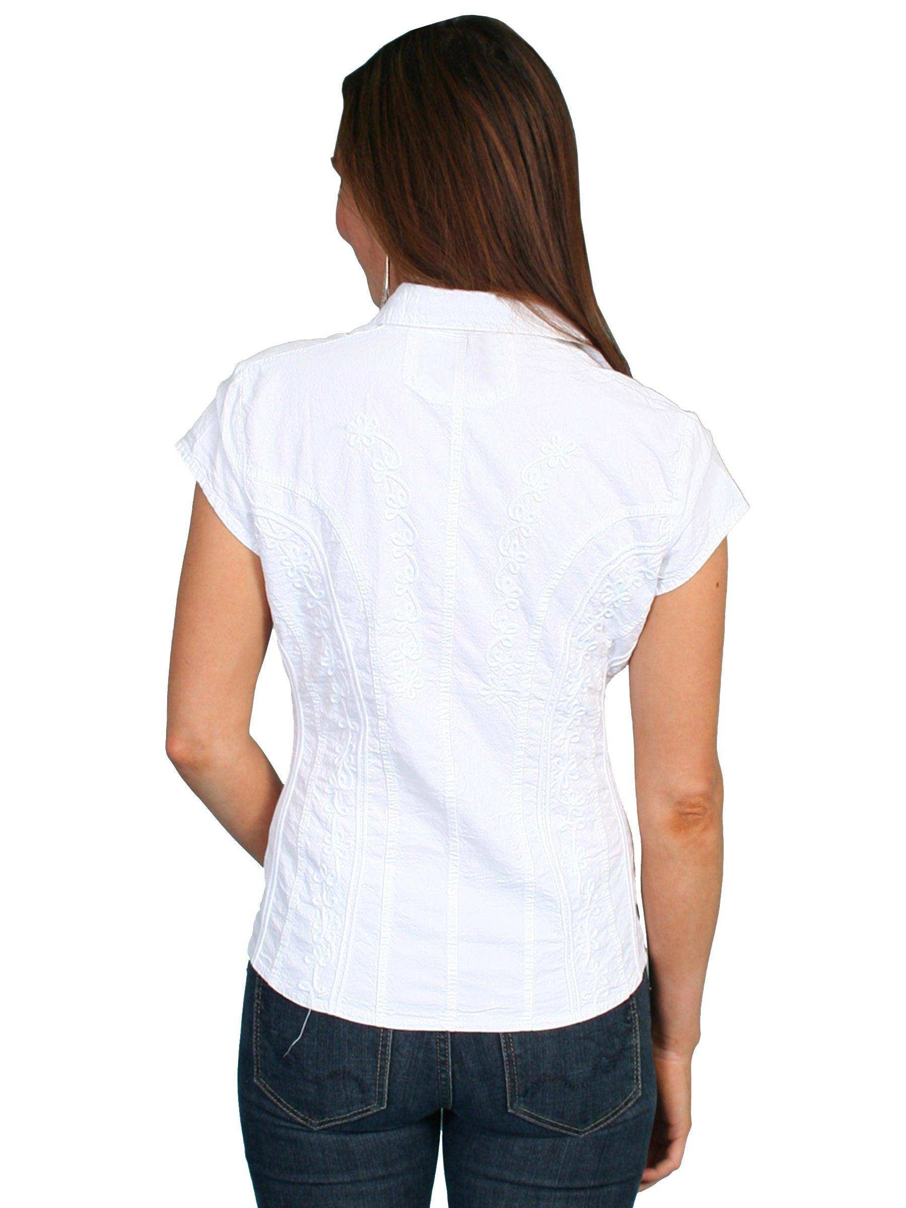 Scully WHITE CAPSLEEVE PERUVIAN COTTON BLOUSE - Scully Leather - Flyclothing LLC