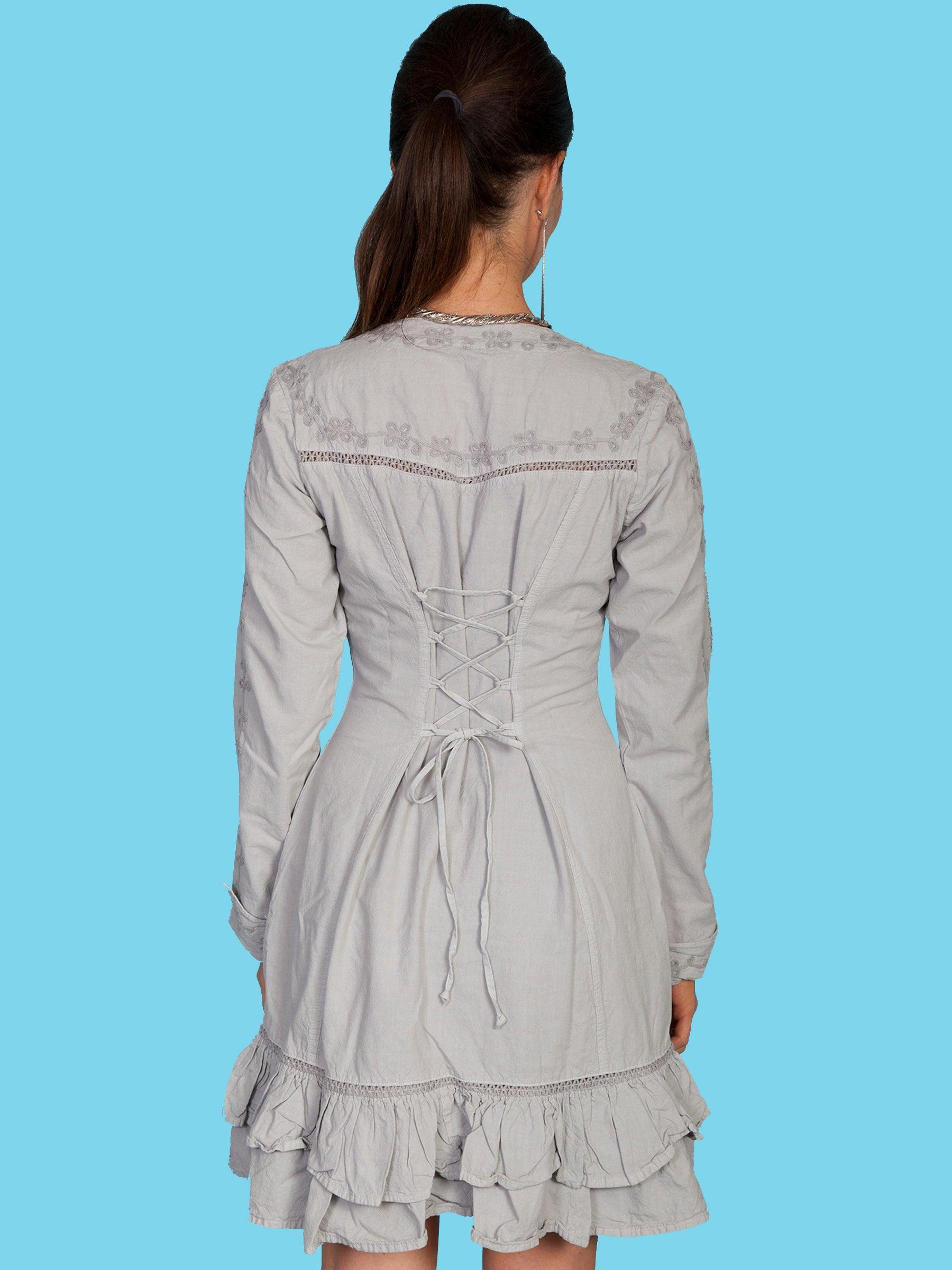 Scully LIGHT GREY BUTTON FRONT L/S JACKET - Scully Leather