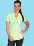 Scully LIME SHORT ELASTIC SLEEVE W/RUFFLE FRONT - Scully Leather - Flyclothing LLC