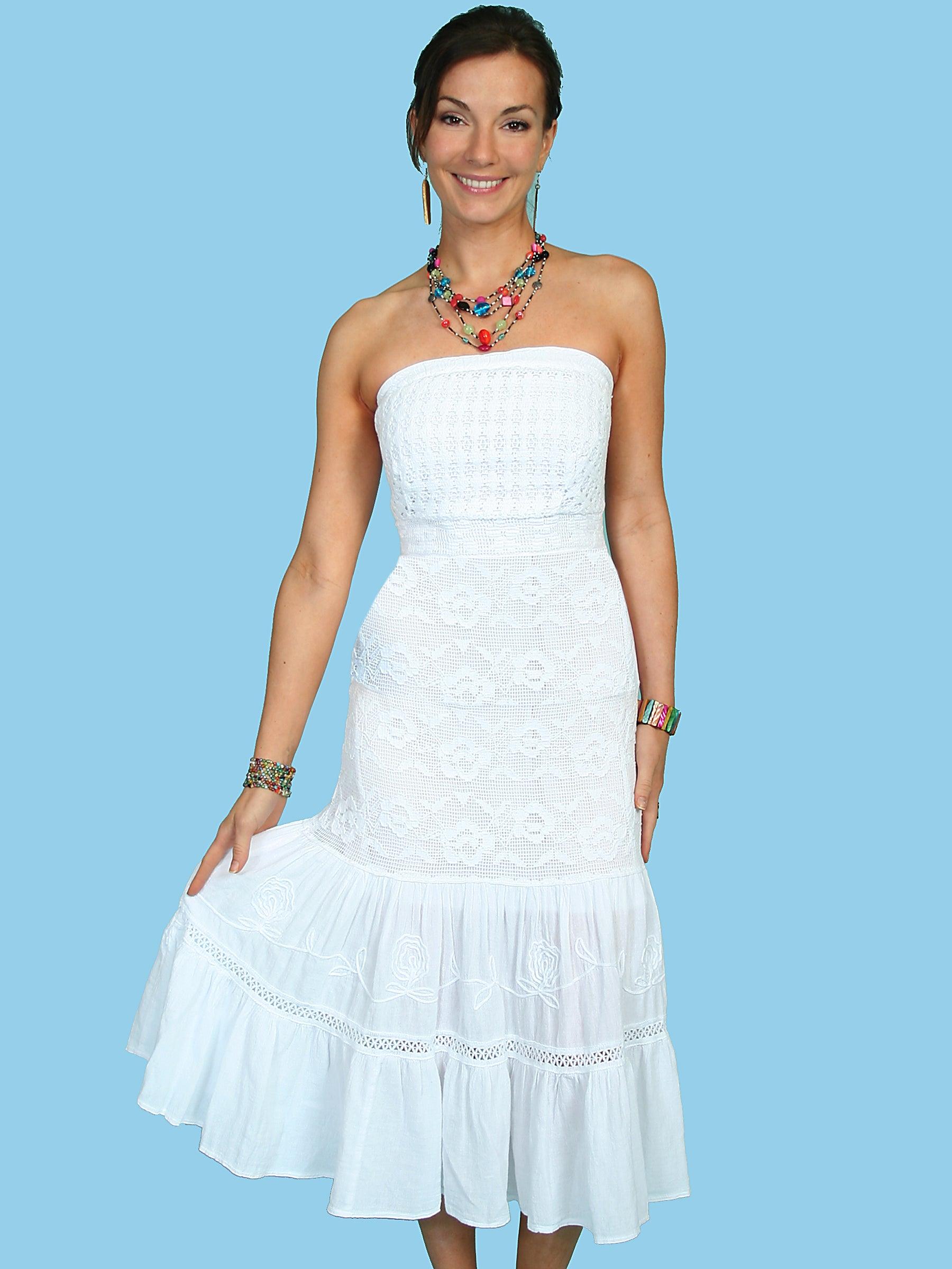 Scully WHITE TUBE TOP DRESS - Flyclothing LLC