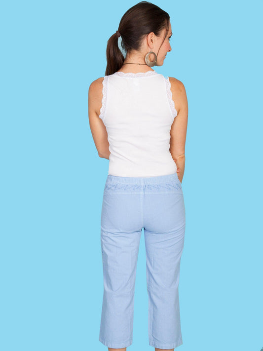 Scully POWDER BLUE CAPRI PANT W/DRAWSTRING - Scully Leather