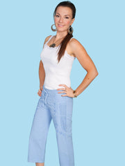 Scully POWDER BLUE CAPRI PANT W/DRAWSTRING - Scully Leather
