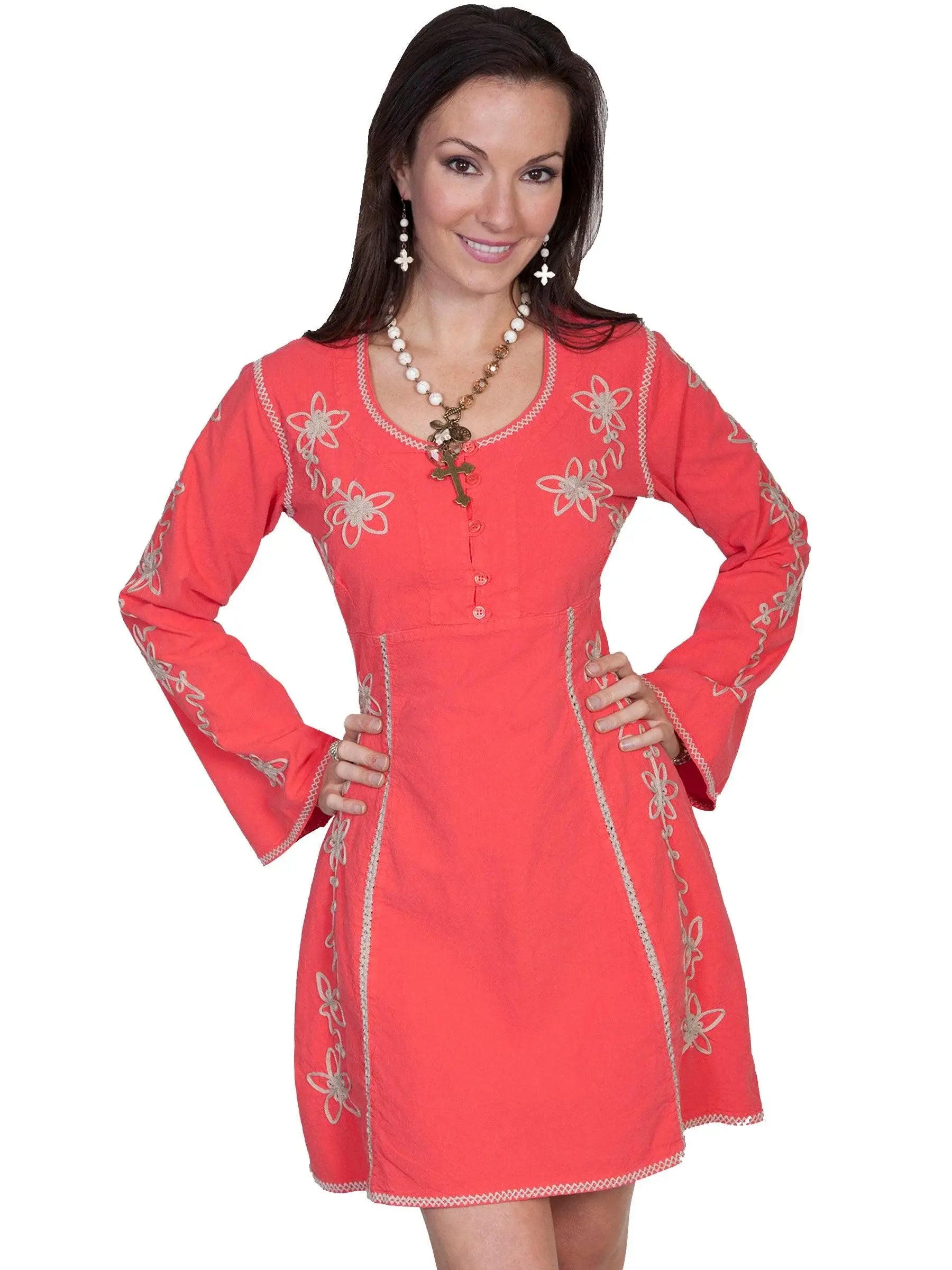 Scully CAYENNE CONTRAST SOUTACHE L/S DRESS - Scully Leather - Flyclothing LLC