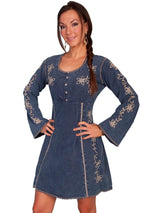 Scully DARK BLUE CONTRAST SOUTACHE L/S DRESS - Scully Leather - Flyclothing LLC