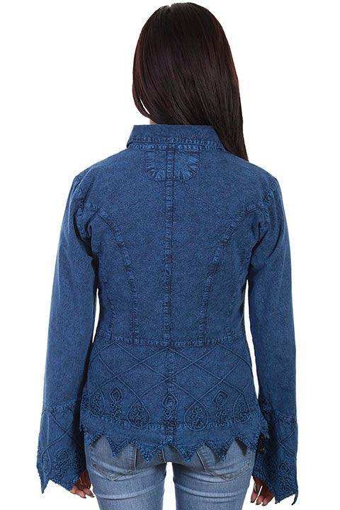 Scully DARK BLUE L/S COLLAR BLOUSE - Scully Leather - Flyclothing LLC