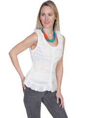 Scully IVORY CAMISOLE W/CROCHET - Scully Leather